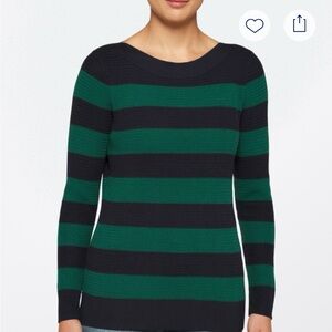 Striped Green and Black Women's Sweater